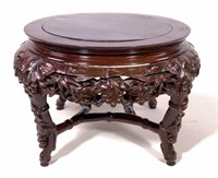 Oriental stool (urn stand), mahogany, heavy
