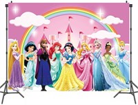 NB Cartoon Princess Theme Party Banner 5x3ft