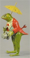 GERMAN TIN FROG WITH UMBRELLA