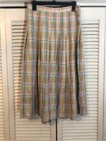 VINTAGE DAVID BROOKS PLAID PLEATED SKIRT SIZE 14