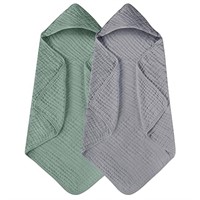 Yoofoss Hooded Baby Towels for Newborn 2 Pack 100%