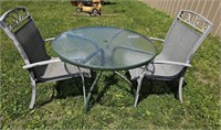 3pc glass top patio table