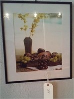 15x17 photgraphic art - vase w fruit framed matted