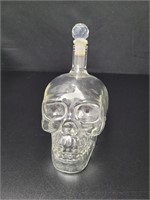 Glass Skull Decanter w/Glass Stopper