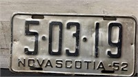 Nova Scotia 1952 License Plate