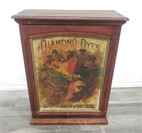 Antique The Diamond Dyes wood & metal cabinet