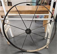 Antique Metal Farm Wheel 23 1/2 Inches Tall