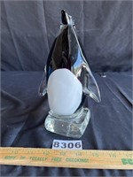 Large Art Glass Penguin