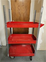 Red Metal Utility Cart w. Casters