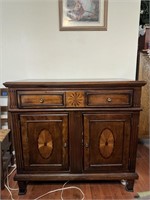 Wood Accent Cabinet With Inlay