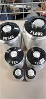 Sugar,Flour,Tea Canisters & Salt Pepper Shakers
