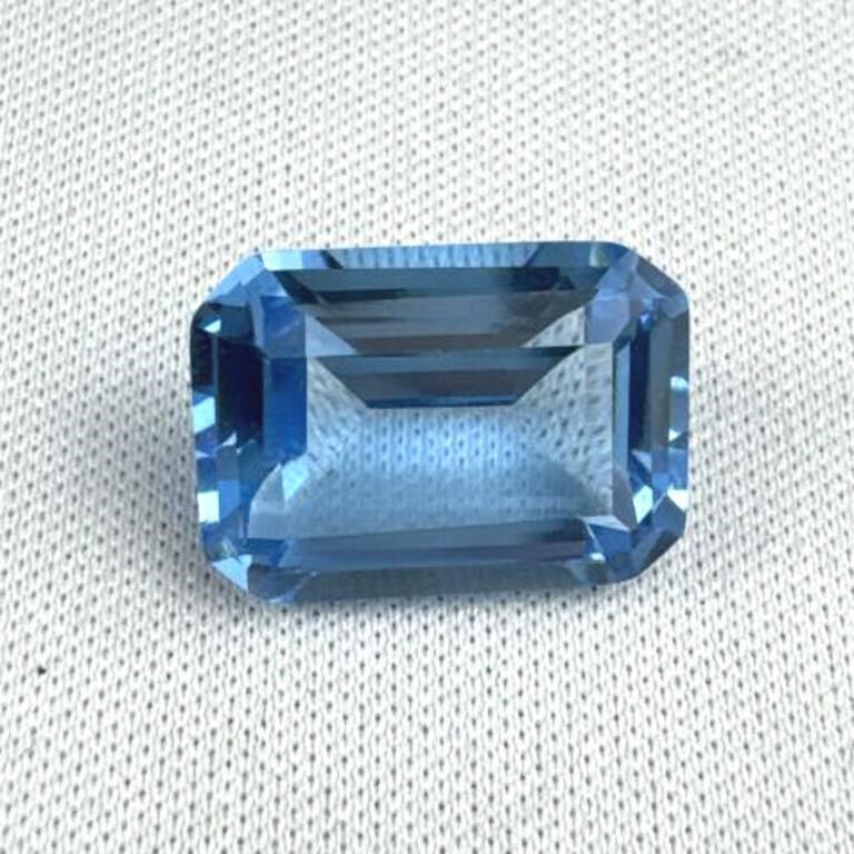 9.01Ct Emerald Cut Blue Topaz