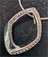 $200 Silver Diamond 16"  Necklace