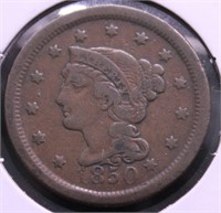 1850 LARGE CENT  VF
