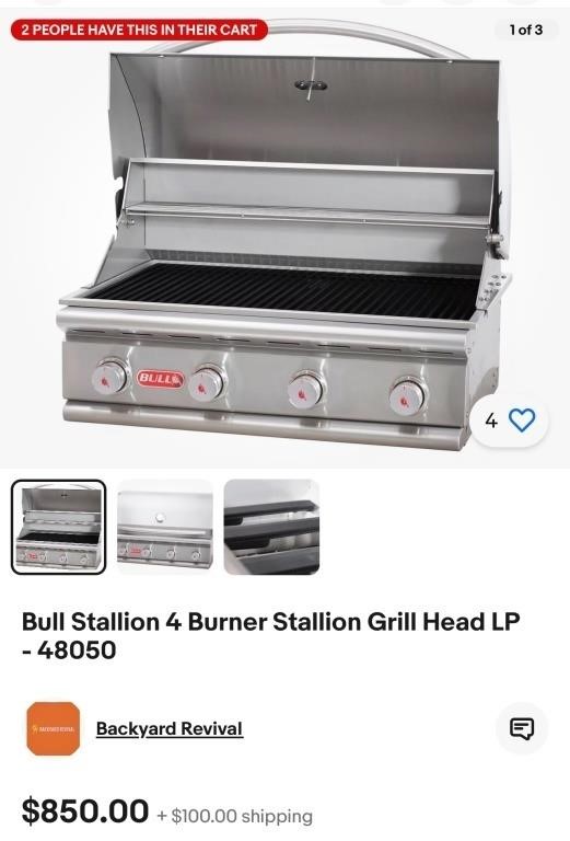 Bull Stallion 4 Burner LP Grill Head