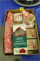 FLAT OF COKE CAPS, STRAWS, PUNCH CARDS, MORE