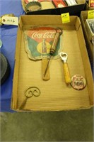 FLAT W/ OLD COKE FAN, ICE PICK, BOTTLE OPENER