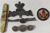 Antique Knife /  Coin Brooches