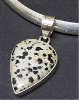 Sterling Silver Stone Pendant Necklace