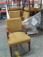 Lot of 8 Mustard Coloured Arm Chairs w/Wood Frame