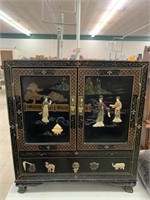 Asian Decorative Cabinet, Approx 22in x 16in x H