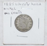 COIN - 1883 LIBERTY HEAD V NICKEL - NO CENTS