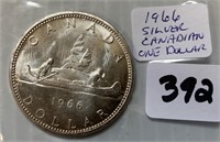 1966 Silver Canadian One Dollar coin