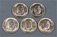 (5) 1946-S Booker T. Washington Half Dollars