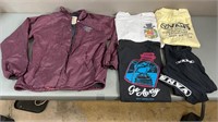 5pc Skate Brand Tee Shirts & Jacket w/ Vans