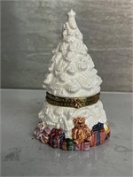 Vintage Christmas tree trinket box