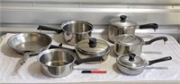 11pc. Set of SS Cooking Pots and Frying Pan