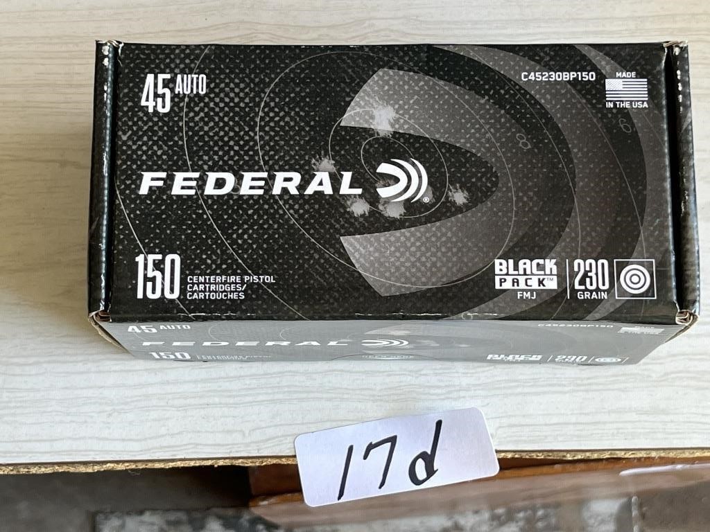 150 Rounds Federal .45 Cal. 230 Grain FMJ