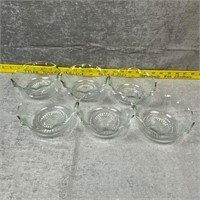Set of 6 Clear Depression Glass Vegetable Dishes