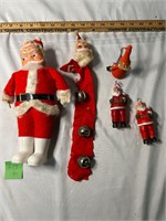 Vintage Rubber and Plastic Christmas Santa Decor