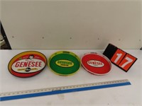 3 TIN GENESEE BEER TRAYS - ALL HAVE MINOR RUST