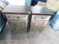 2 Distressed Wood Night Stands
