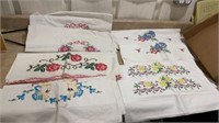 5 SETS OF HAND STITCHED PILLOW CASES