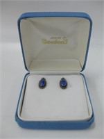 Navajo Sterling Silver & Lapis Lazuli Earrings