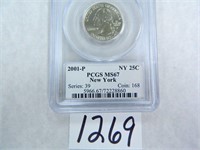 TWO (2) 2001-P New York Quarter PCGS Graded MS67
