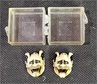 VTG Miniature Carved Netsuke Devil Masks