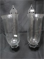 Two 10" Tall Wall Mount Candle Holders
