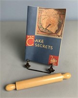Vintage Blank Recipe Book & Small Rolling Pin