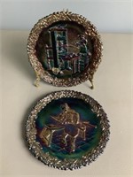 Pair of Fenton Carnival Glass Colonial Plates