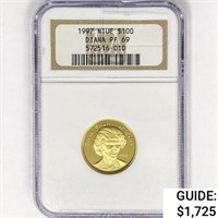 1997 $100 NIUE 6.3g Diana Gold NGC PF69