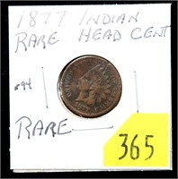 1877 Indian Head cent, key date
