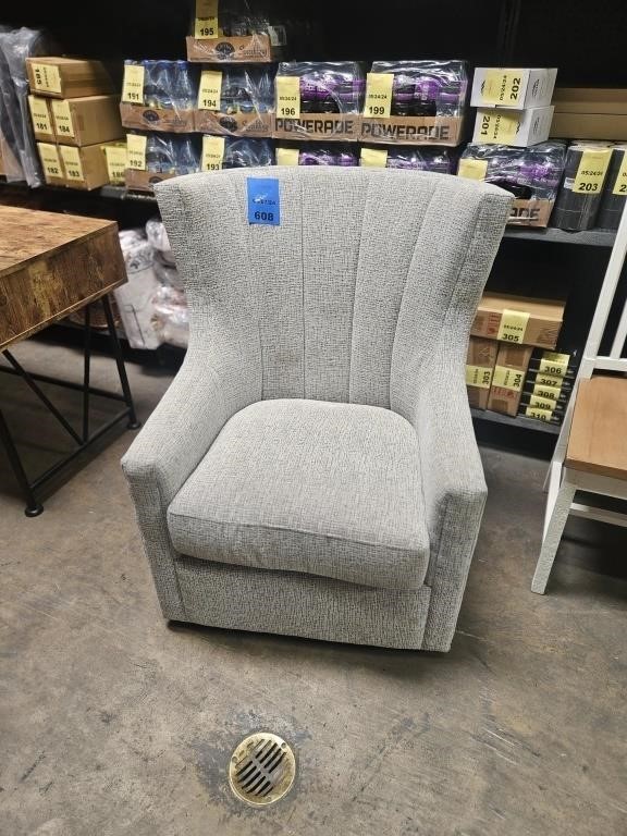 Light Grey Fabric Accent Chair with arms