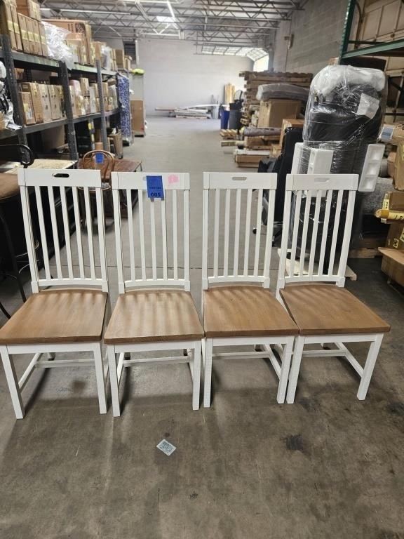 Set of 4 Wooden Chairs