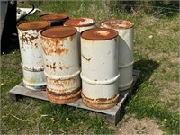 6- 13 gallon metal bins