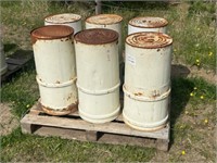 6- 13 gallon metal bins
