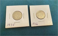 1935 & 1936 5 CENT